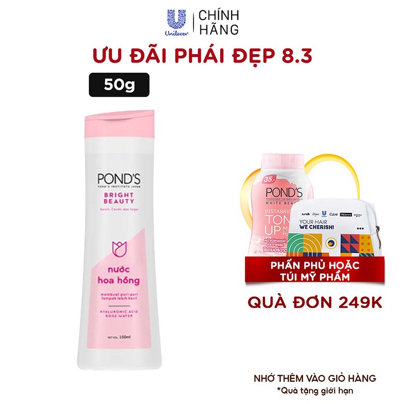 Nước hoa hồng POND'S White Beauty sáng da cân bằng pH se khít lỗ chân lông 150ml