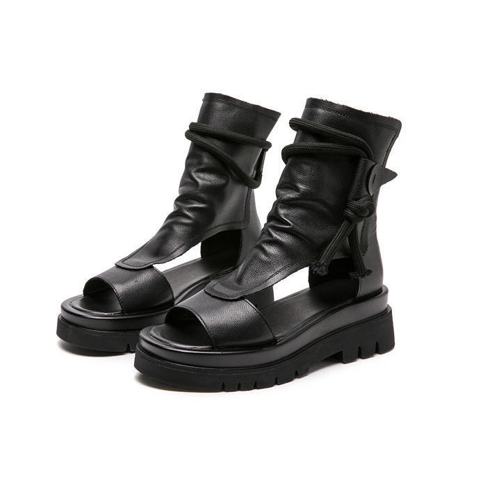 Xăng đan Da Đế Dày Hở Mũi Thiết Kế Đục Lỗ Thoải Mái Thời Trang Mùa Hè 2022 Cho Nữ