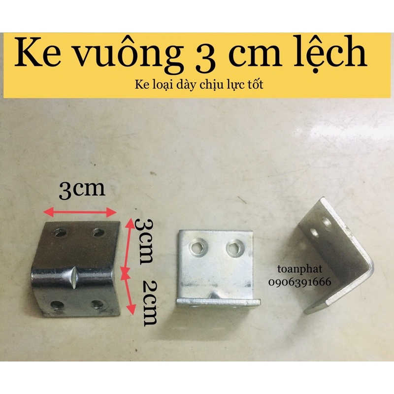 [Combo 10 cái] ke sắt góc vuông 3,5cm | 4 lỗ