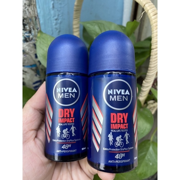 [ Date 2024 ] Lăn khử mùi nivea men Dry Impact 50ml chính hãng