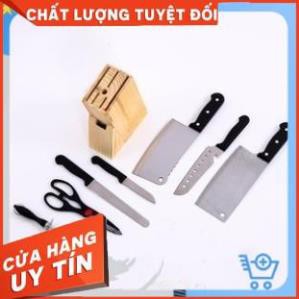 Bộ Dao Làm Bếp 7 Món Có Hộp Gỗ Đựng Dùng Cho Nhà Bếp Siêu Tiện Dụng