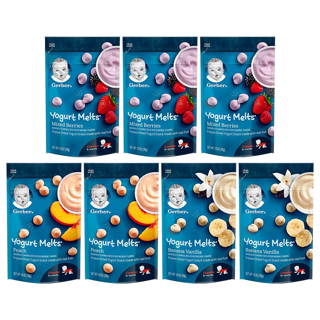 Sữa chua khô Gerber Yogurt Melts sữa chua sấy Gẻber ăn dặm cho bé