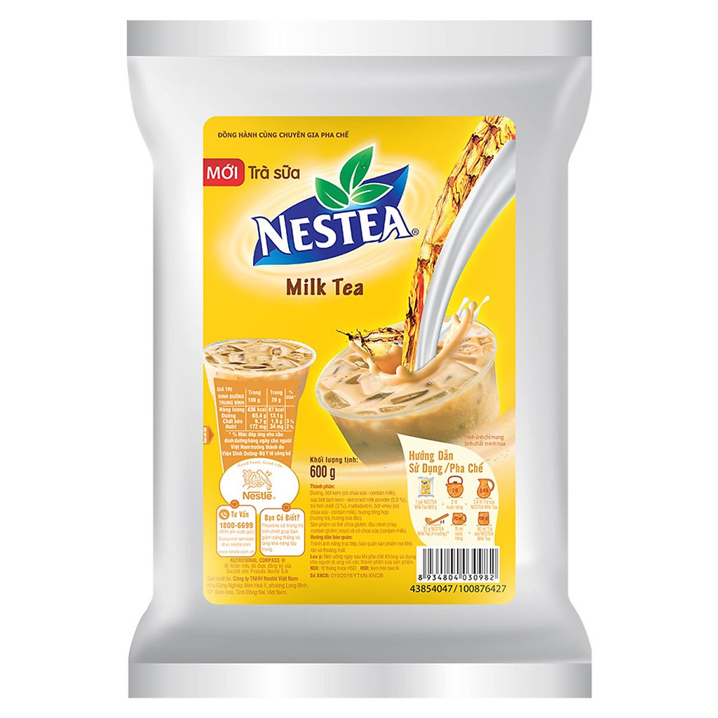 trà hòa tan milk tea Nestea 600g