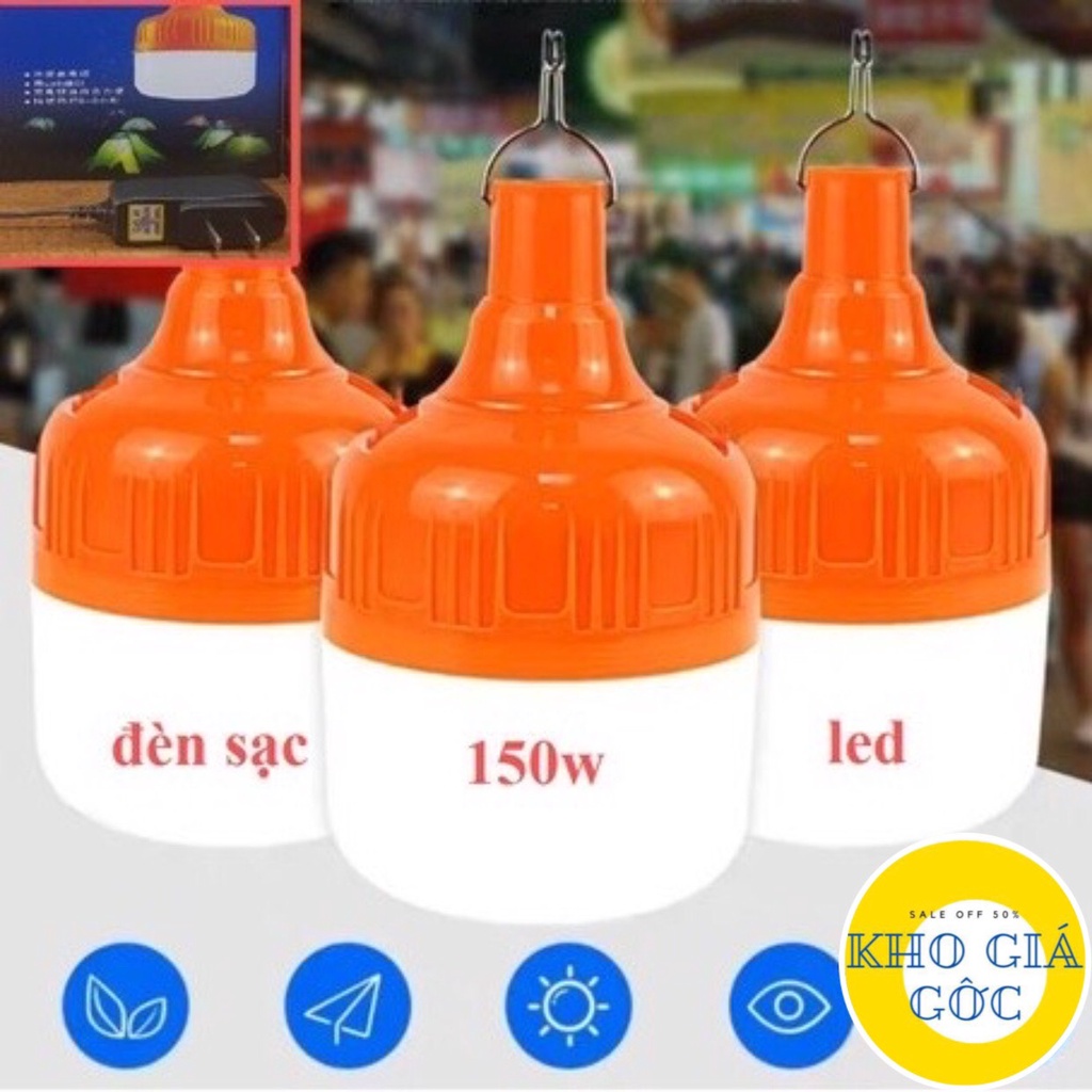 [ Loại Bóng To, Tặng Cáp Sạc ] Bóng Đèn LED Tích Điện Công Suất 150W 6-8H Sáng Liên Tục