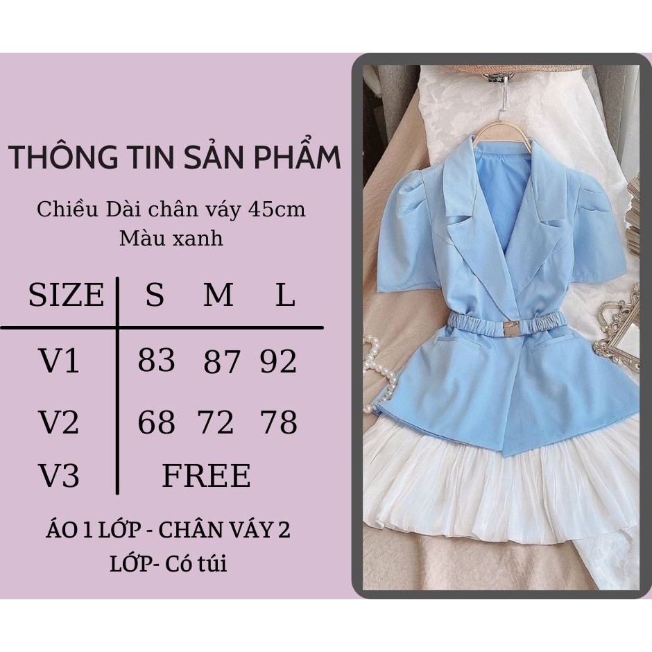 Set vest blazer kèm chân váy thiết kế thanh lịch, đủ size màu xanh dương kèm dây nịch thời trang SANMAY | BigBuy360 - bigbuy360.vn