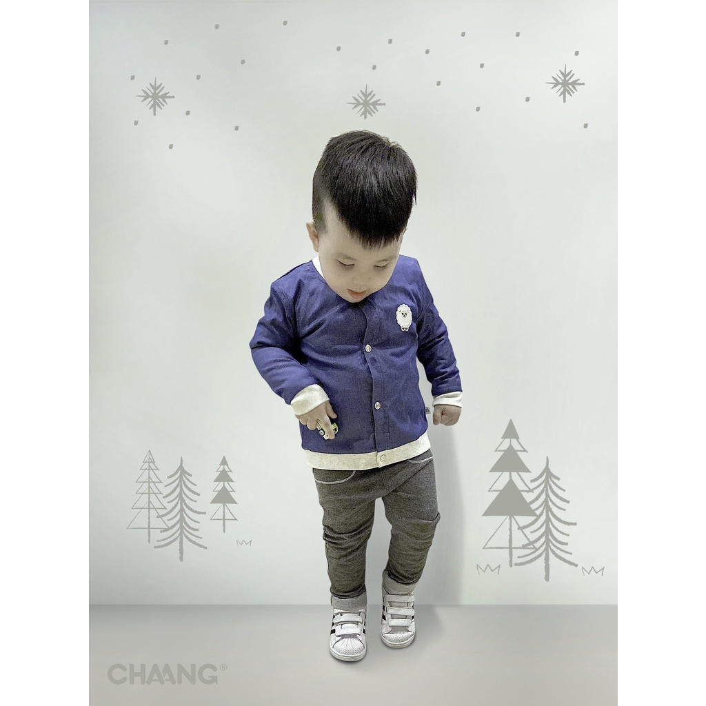 Áo khoác cho bé trai bé gái denim không mũ Snow Chaang