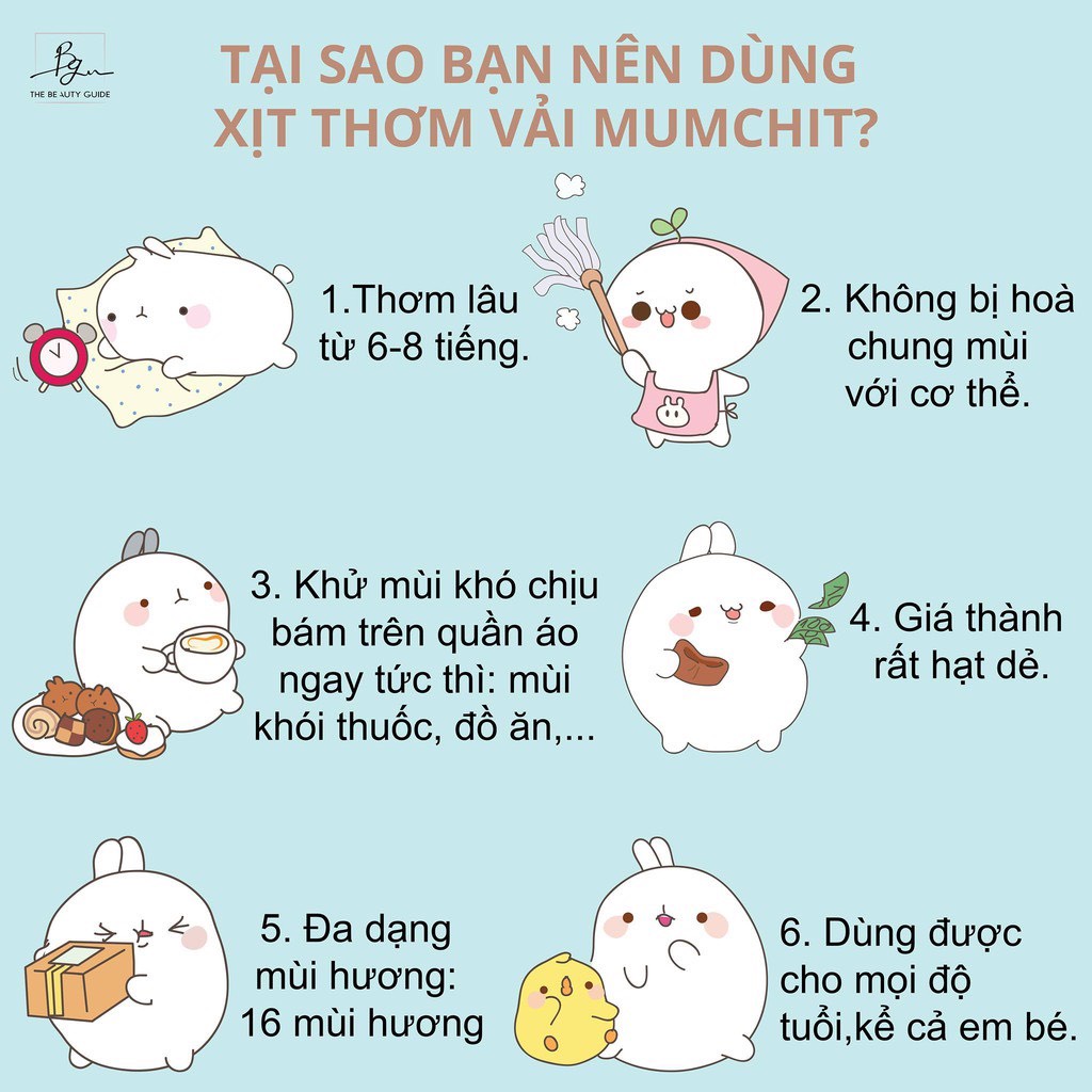 MUA 2 TẶNG 1 — XỊT THƠM VẢI MUMCHIT HÀN QUỐC- NOBOX