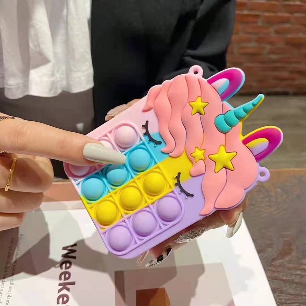 Ốp điện thoại silicon dẻo hình túi đồ chơi Pop it dễ thương giảm căng thẳng