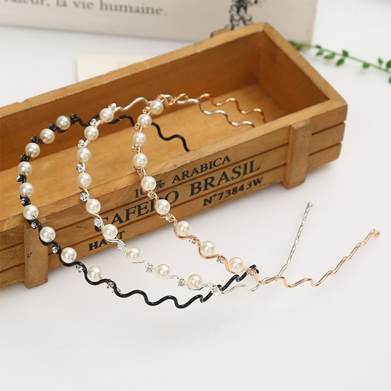Băng Đô Gợn Sóng Đính Ngọc Trai Làm Phụ Kiện Chụp Ảnh Cưới Cho Cô Dâu