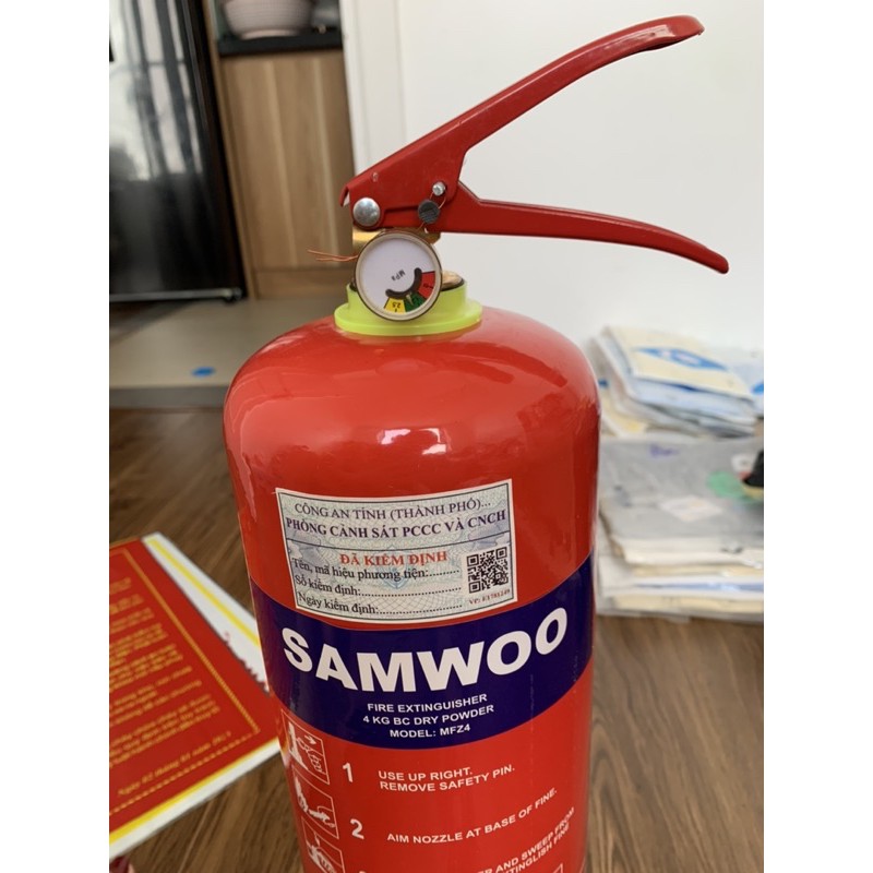 BÌNH CỨU HOẢ/ BÌNH CHỮA CHÁY Bột SAMWOO ABC_MFZL4 4kg