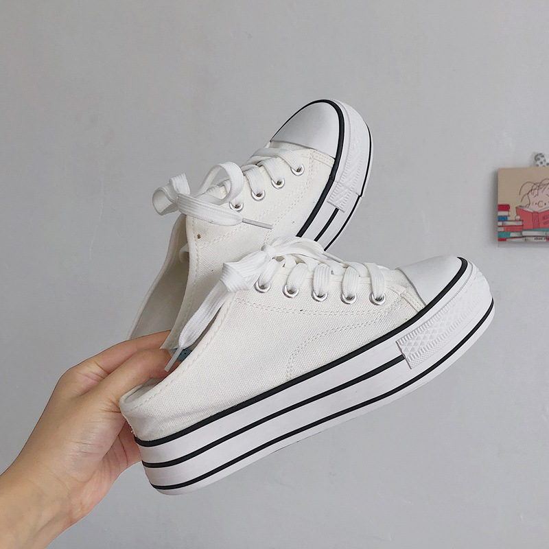 Giày Lười canvas Đế Độn Thời Trang Cho Nữ