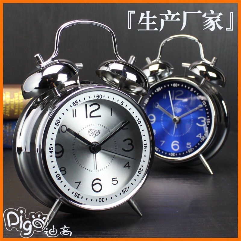 Đồng hồ báo thức (Chuông to) bằng kim loại phong cách cổ điển​​​​​​​ loại đẹp tặng kèm pin
