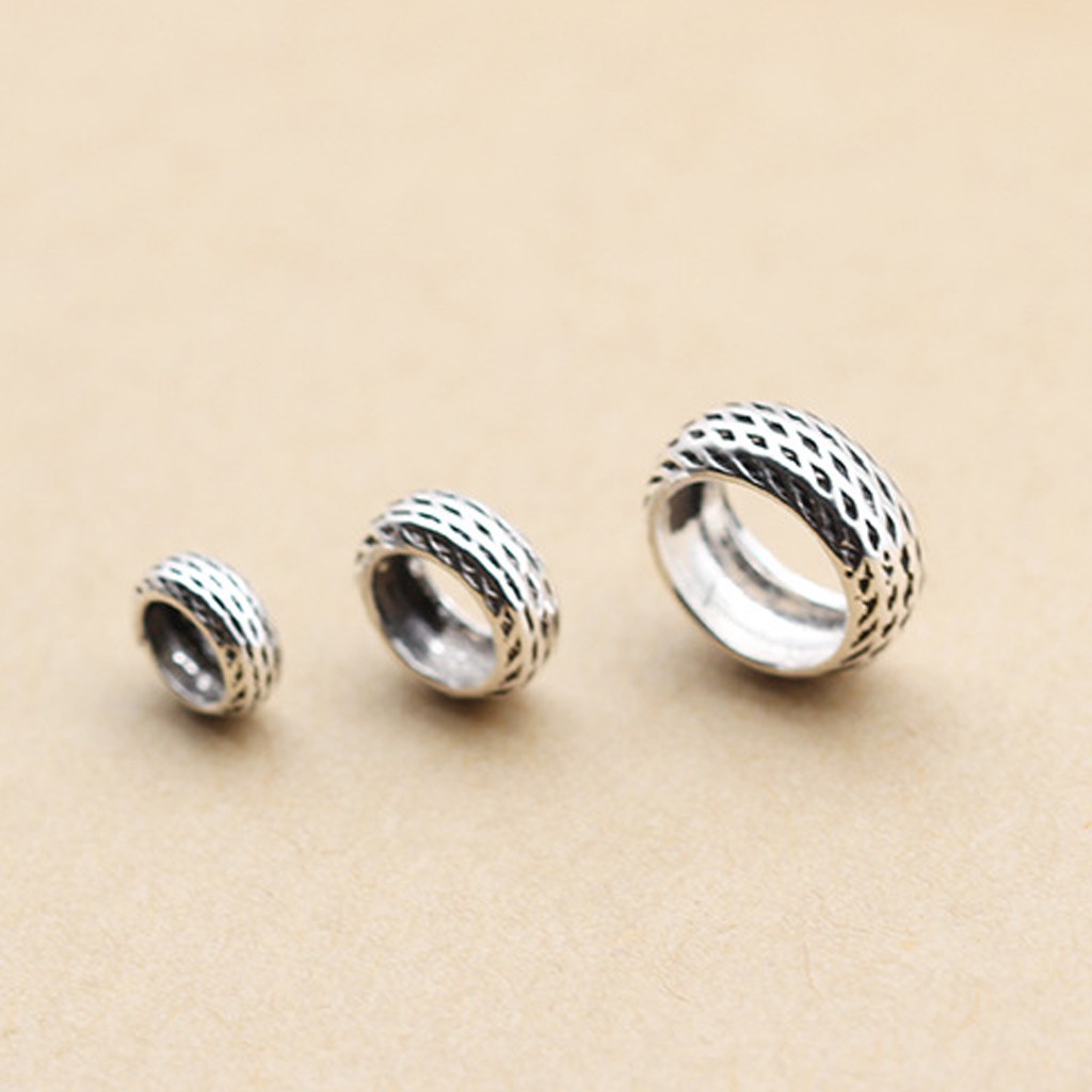 Charm bạc Mặt tròn lỗ lớn xỏ