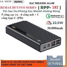 Pin sạc dự phòng 30000mAh REMAX RPP-197 sạc nhanh 22.5w lõi Li-polymer 4 cổng QC+1PD 4.9 46 Đánh Giá 93 Đ