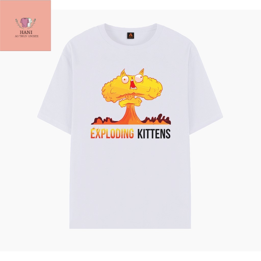 Áo Thun Unisex Tay Lỡ Exploding Kitten Unisex Độc Đáo, Lạ Mắt