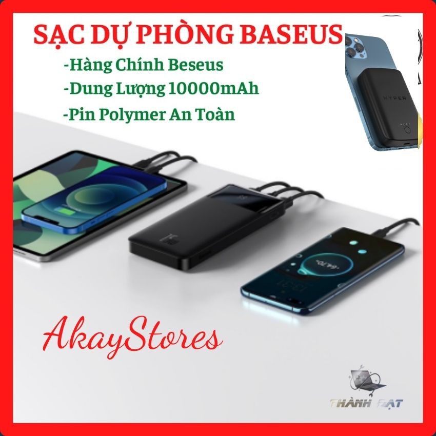 Sạc dự phòng Baseus sạc nhanh PD 15W 10000mAh/20000mAh Chính Hãng AkayStores  Power Bank màn hình kỹ thuật số siêu đẹp