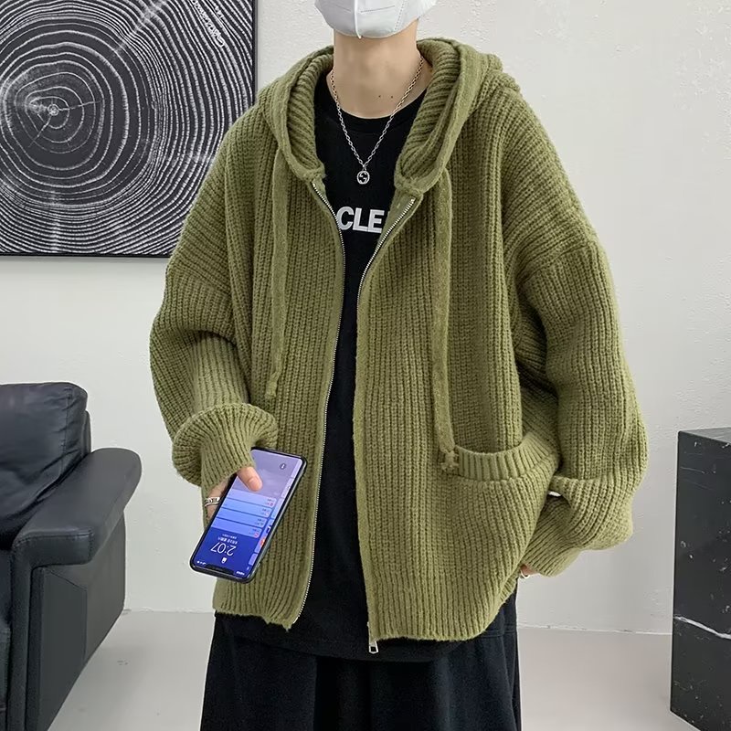 Áo hoodie Dáng Rộng Nam Thời Trang Mùa Thu Cá Tính Cho Simple Fashion cardigan namáo hoodie dây kéo unisexáo sweater form rộng  áo sweater trơn Sọc