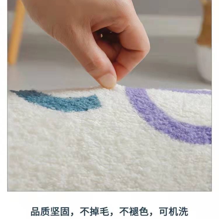 Thảm Lót Sàn Hình Tròn Bằng Vải Cashmere Dày Dặn Không Mùi Chống Rơi Họa Tiết Hoạt Hình Dễ Thương Cho Phòng Ngủ Của Bé