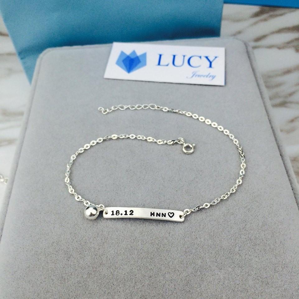 Lắc chân bạc khắc tên | Lucy Jewelry | BigBuy360 - bigbuy360.vn