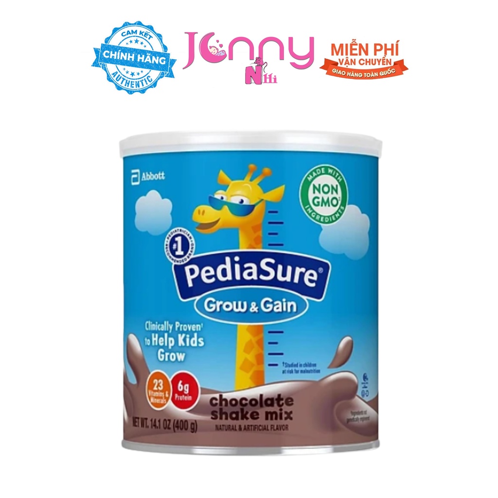 Sữa Pediasure Mỹ Grow&amp;Gain 400g đủ vị Vani, Chocolate, Dâu giúp trẻ tăng chiều cao, cải thiện tăng trưởng và dinh dưỡng