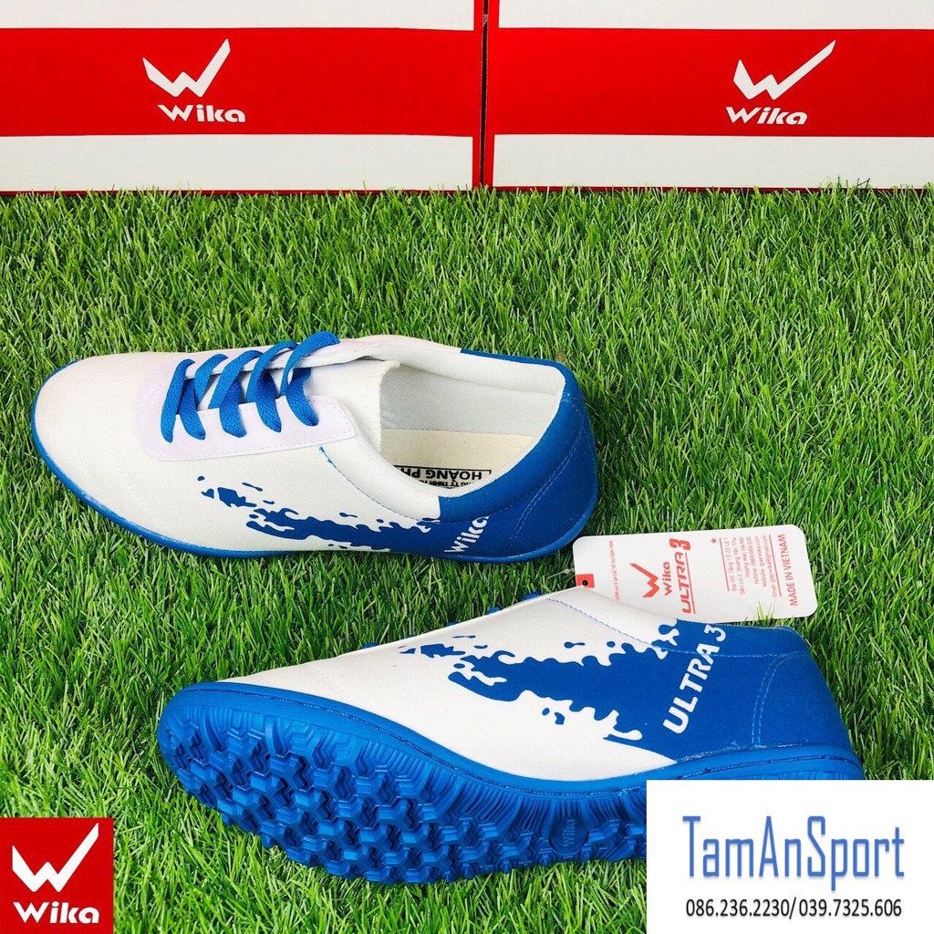 Giày bóng đá Wika Ultra 3 ôm chân siêu bền,đinh TF khâu full đế, giày đá banh giày sân cỏ nhân tạo( tặng tất thể thao )