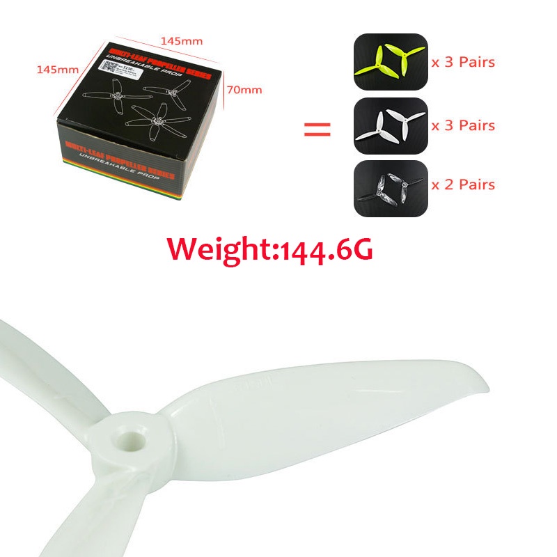 Set 16 Cánh Quạt 5150 5 inch 3 Lưỡi CW CCW Cho Máy Bay Điều Khiển Từ Xa 2204