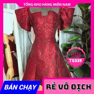 ĐẦM GẤM TAY PHỒNG SIÊU SANG TS339 ⚡ẢNH THẬT⚡ ĐẦM NỮ ĐI TIỆC ⚡ ĐẦM GẤM CAO CẤP ⚡ ĐẦM NỮ TRÊN GỐI  MY