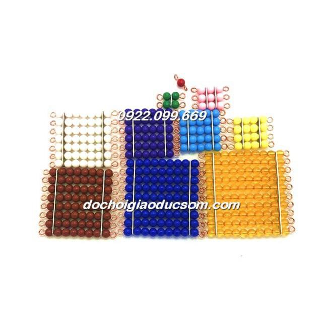 TẤM HẠT CƯỜM MÀU TỪ 1-10 Giáo cụ Montessori coloured bead squares