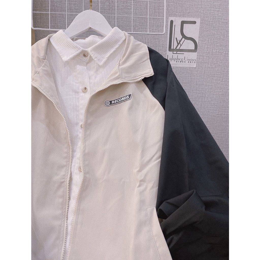 Áo khoác Recort LylyshopUnisex, kiểu áo khoác không mũ chất vải dù sần lót 2 lớp dày dặn, oversize form rộng phối màu