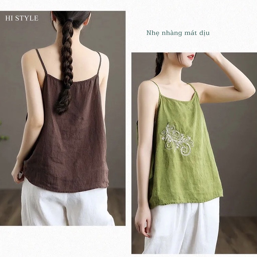 Áo 2 dây form suông rộng rãi có size to cho người mập kiểu dáng áo dây Basic Vintage Rentro siêu mát mẻ