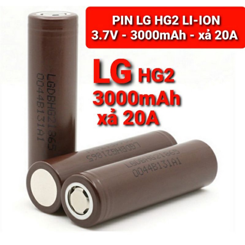 Achun.vn - PIN SẠC LG HG2 -18650 - 3000mah XẢ 20AC CHO THIẾT BỊ ĐIỆN TỬ