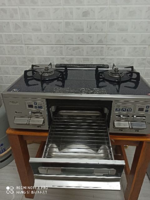 Bếp ga nhật mặt đá Full chức năng nướng 2 tầng lửa