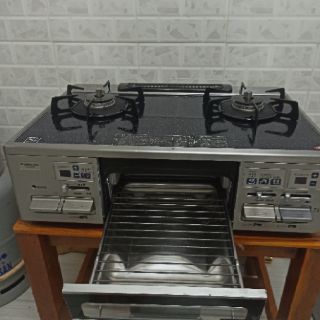 Bếp ga nhật mặt đá Full chức năng nướng 2 tầng lửa