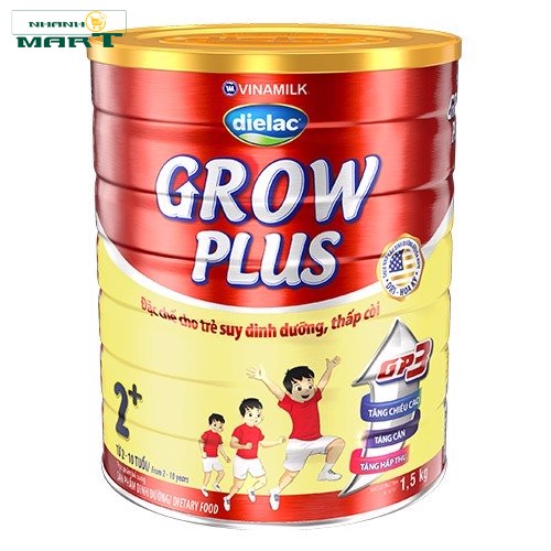 Sữa Bột Dielac Grow Plus 2+ Hộp Thiếc 1500G (Cho Trẻ Từ 2 - 10 Tuổi) - Nhanhomart