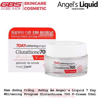 Kem dưỡng trắng, dưỡng ẩm Angel's Liquid 7 Day Whitening Program Glutathione 700 V-Cream 50ml