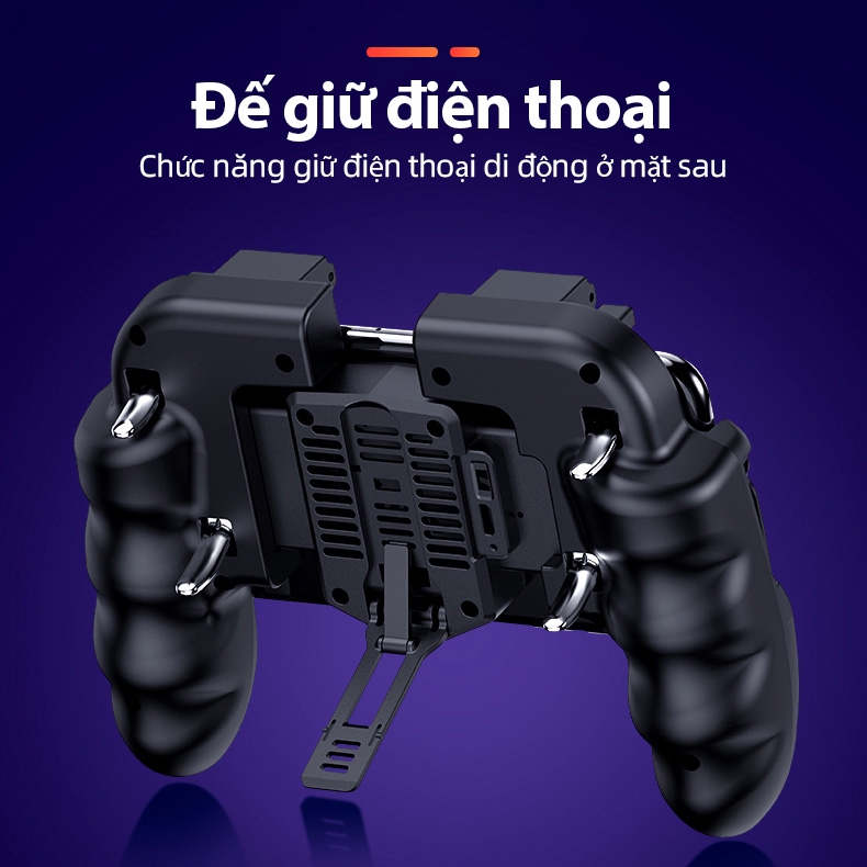 Tay cầm hỗ trợ chơi game PUBG với 6 nút điều khiển tiện dụng cho điện thoại