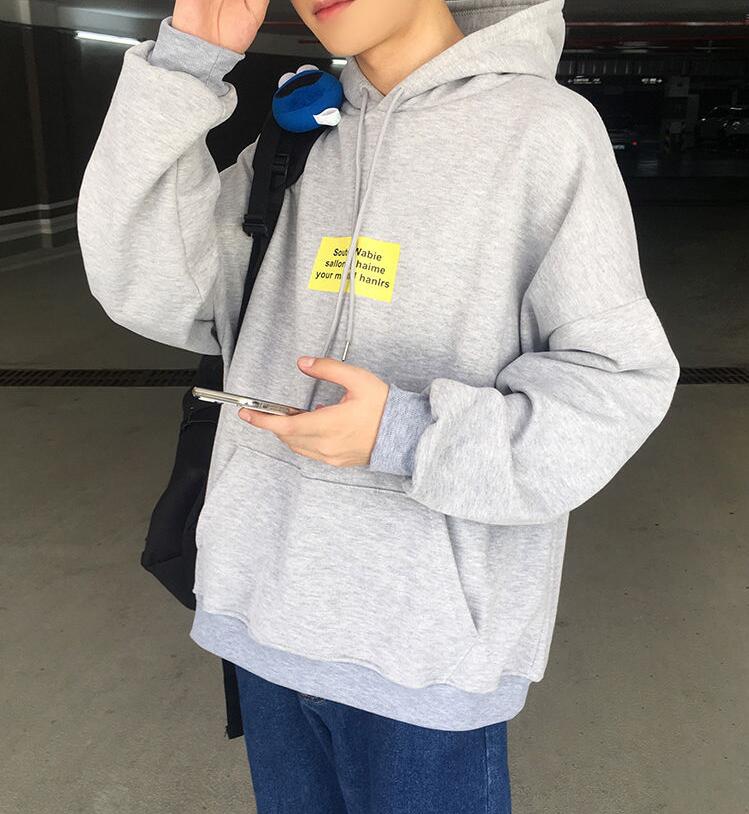 Áo Hoodie Dáng Rộng Màu Trơn Thời Trang Thu Đông Cho Các Cặp Đôi