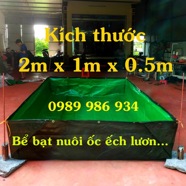Bể bạt nuôi ốc lươn cá loại 1 dày dai kích thước 2m x 1m x 0,5m