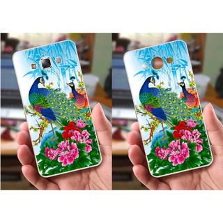 Ốp lưng Samsung E7 (dẻo viền trắng trong) - Hình Chim Công, Cá Chép, Cò