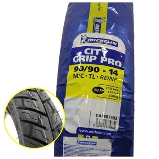 Vỏ(lốp)90/90-14 TL Michelin City Grip Pro hàng Thái Lan  được lắp cho sau Honda AirBlade , Click , Vision , PCX ...