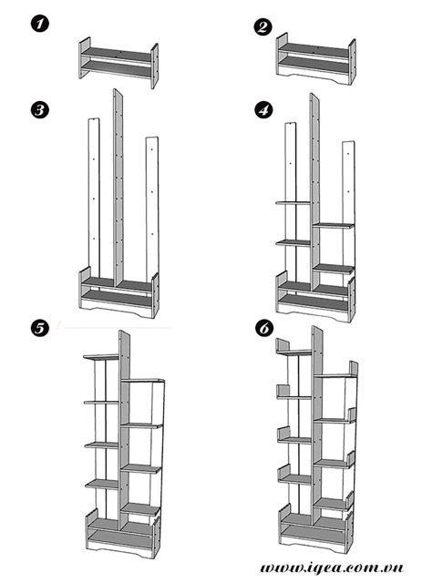 Kệ sách để sàn phòng khách thương hiệu IGA GP66