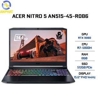 Laptop Acer Nitro 5 2021 AN515-45-R0B6 Ryzen 7-5800H | 8GB | 512GB | RTX 3060 6GB | 15.6 inch FHD | Win10