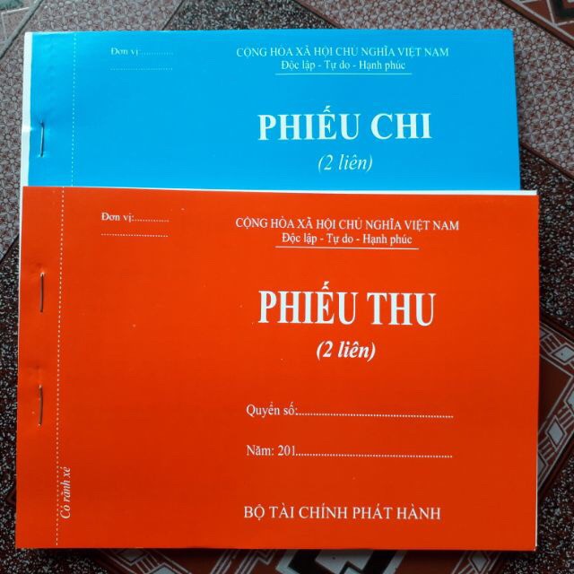 Phiếu thu 2 liên / Phiếu chi 2 liên/Phiếu chi 1 liên giấy carbon đẹp loại 100 tờ/ quyển