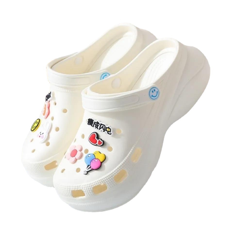 Giày Sandal Cao Gót Đế Dày Đục Lỗ Thời Trang Mùa Hè Mới 2021 Dễ Phối Đồ Cho Nữ
