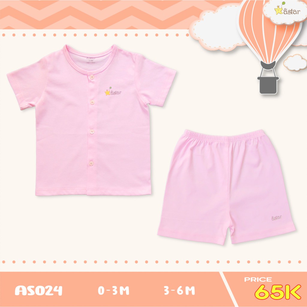 Bộ Quần Áo Cộc Tay 100% Cotton Astar [𝑮𝑰𝑨́ 𝑪𝑼̛̣𝑪 𝑹𝑬̉] Mềm Mát, Độ Bền Cao, Thấm Hút Mồ Hôi Siêu Tốt Size 0- 6 Tháng