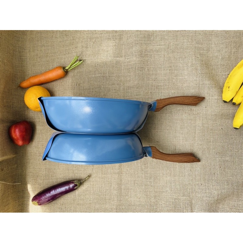 CHẢO VÂN ĐÁ ECORAMIC CAO CẤP 20CM, 26CM, 28CM, 30CM DÙNG CHO MỌI LOẠI BẾP