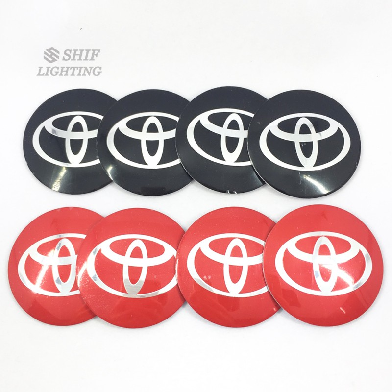 Set 4 nắp gắn trung tâm bánh bánh xe hình logo Toyota 56mm