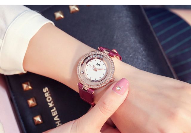 Đồng Hồ Nữ MINGTUO Siêu Mỏng Đá Xoay Chính Hãng