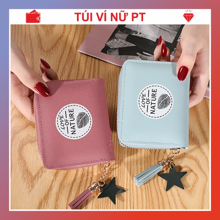 Ví Nữ Mini Ngắn Cầm Tay Dễ Thương Nữ Tính Hàn Quốc TUIVINUPT PTVI116