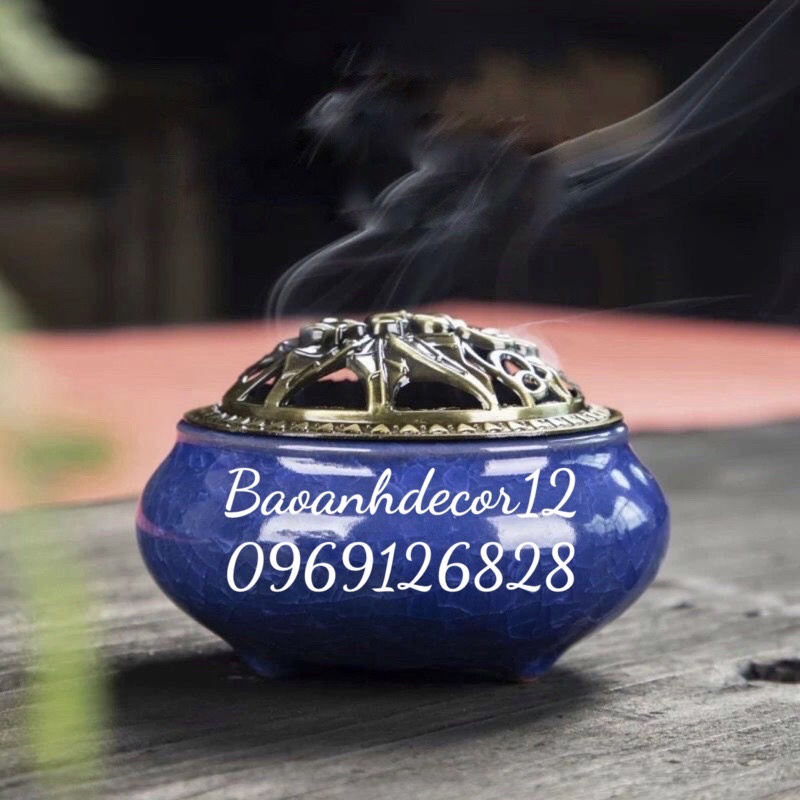 Lư công Trầm, Lư đốt trầm thần sứ nắp hợp kim cao cấp